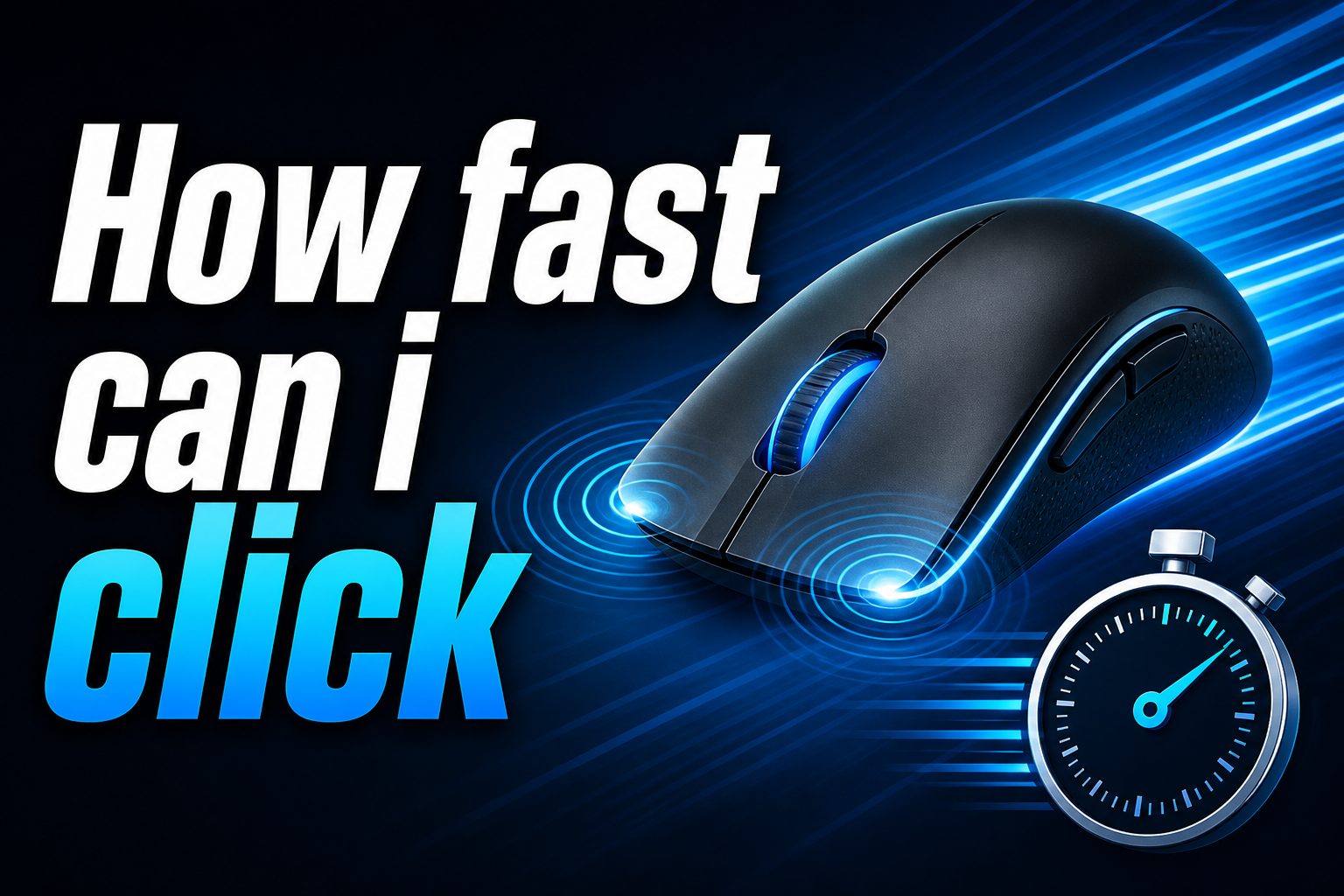 Close-up of a finger clicking a computer mouse during a speed test